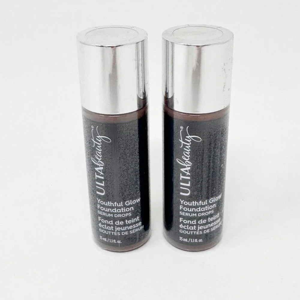 Lot of 2 - Ulta TAN WARM Beauty Youthful Glow Foundation Serum Drops  NEW SEALED